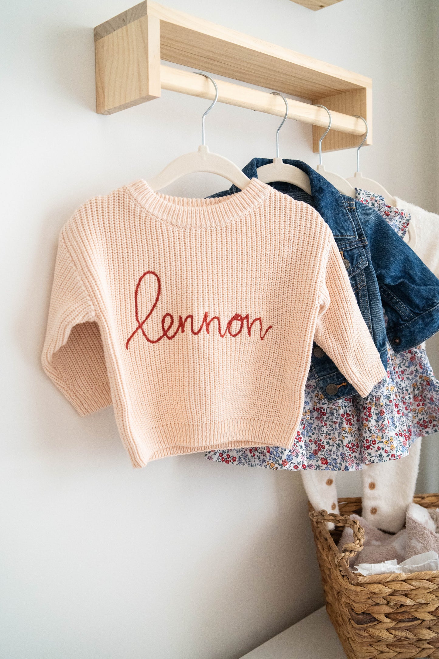 Personalized Embroidered Knit Sweater | Cream