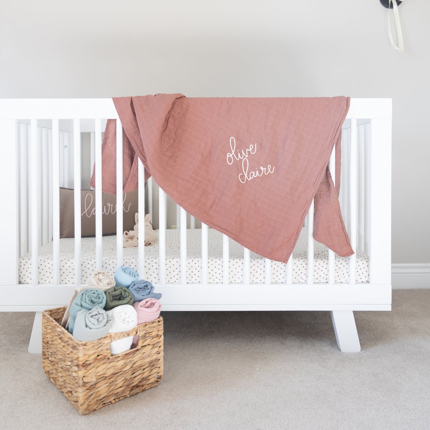 Personalized Embroidered Swaddle | Mauve