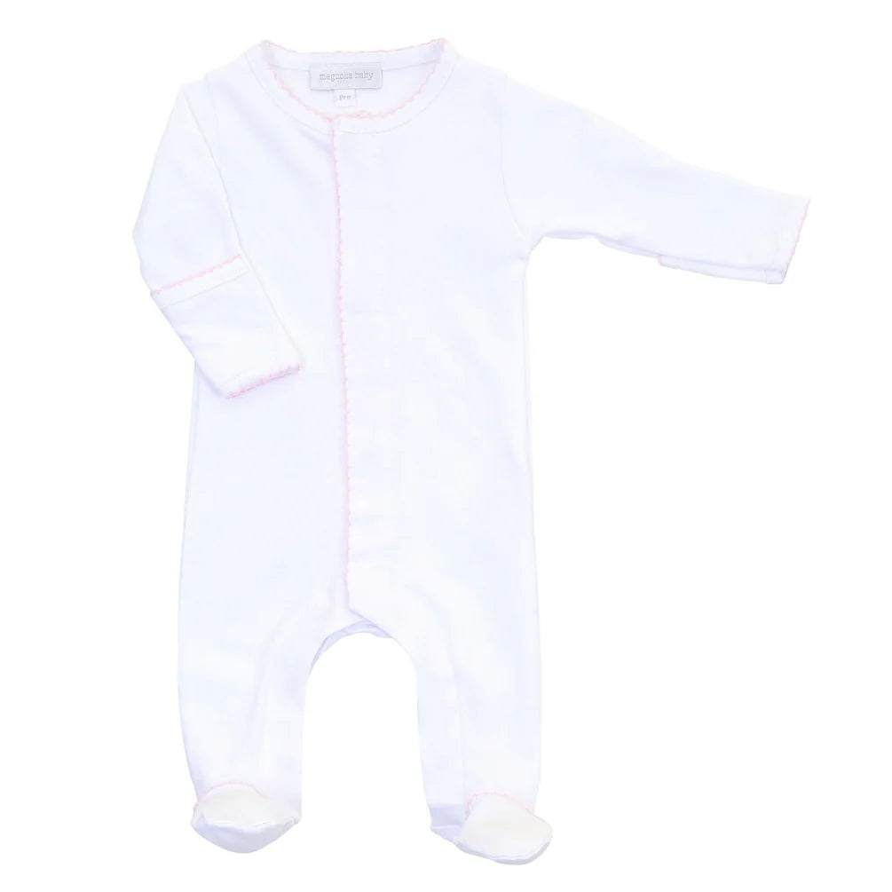 Essentials Footie | White/Light Pink