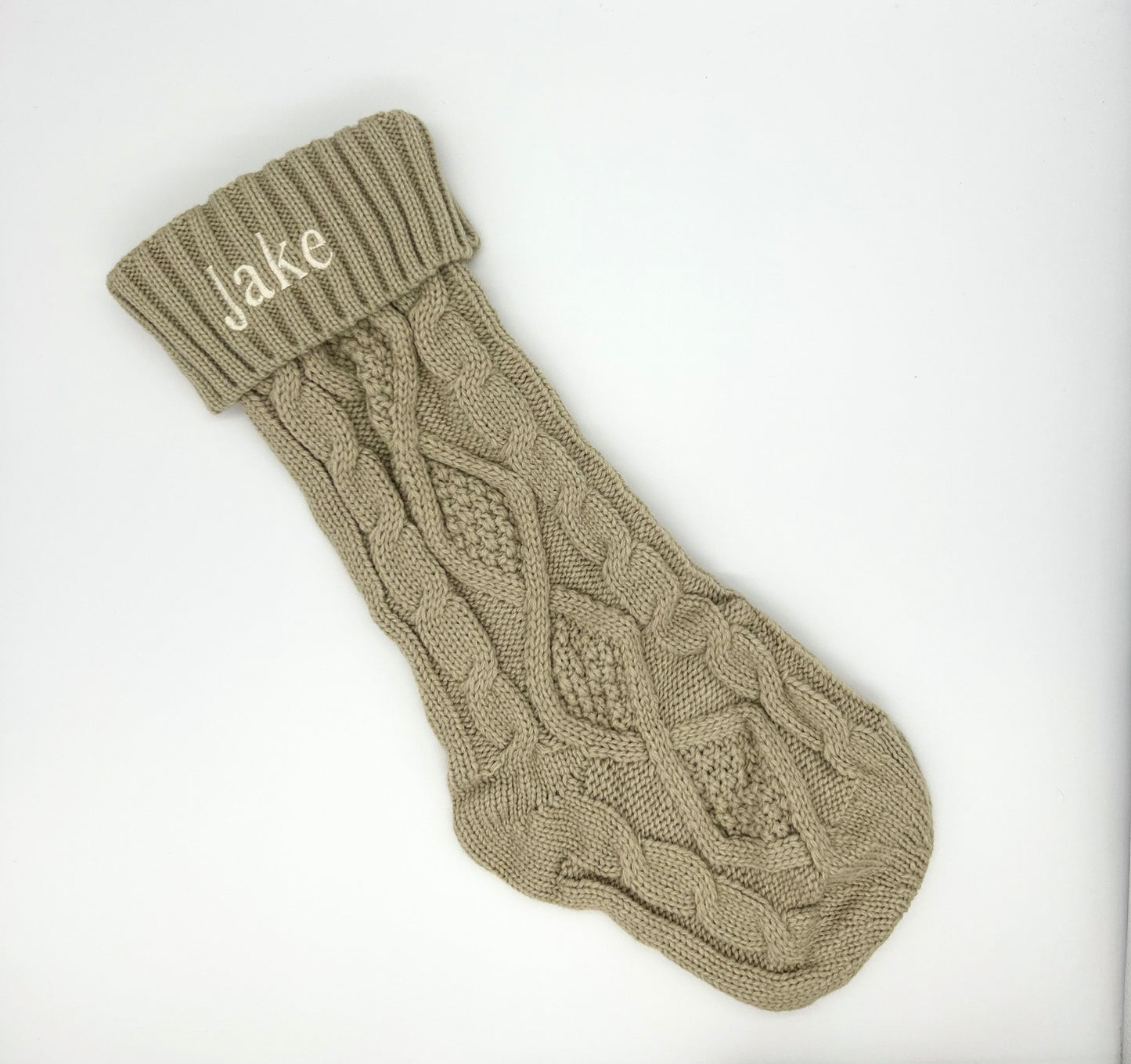 Personalized Cable Knit Christmas Stockings with Name Embroidery