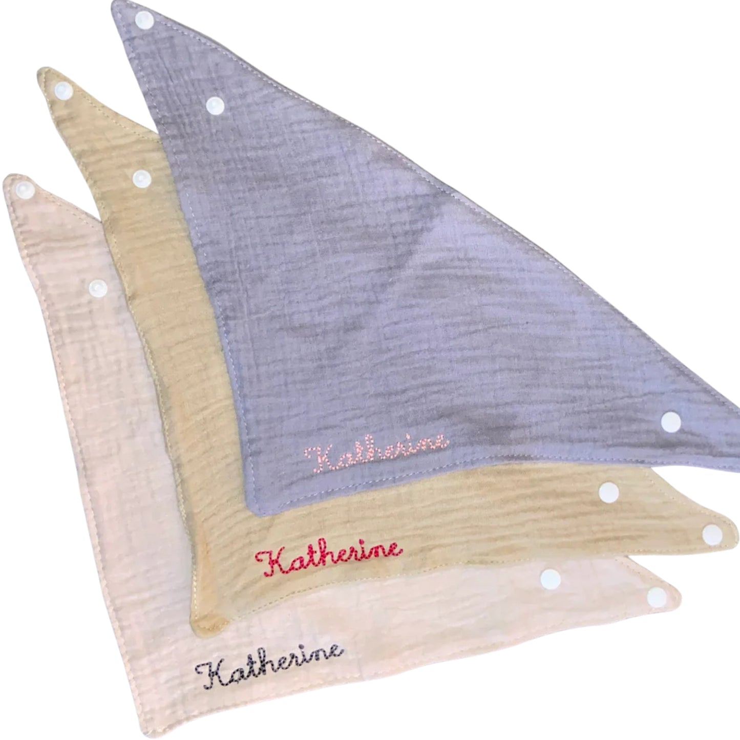 Embroidered Bib Bandana | Cream