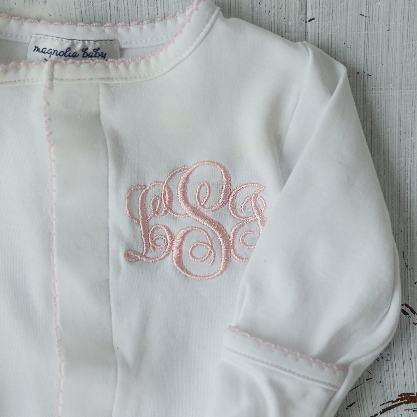 Essentials Footie | White/Light Pink