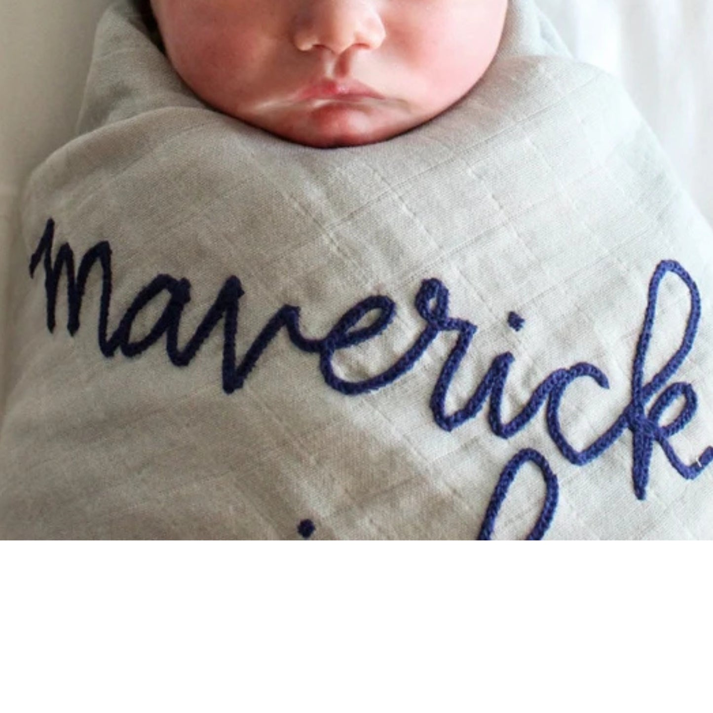 Personalized Embroidered Swaddle | Light Grey