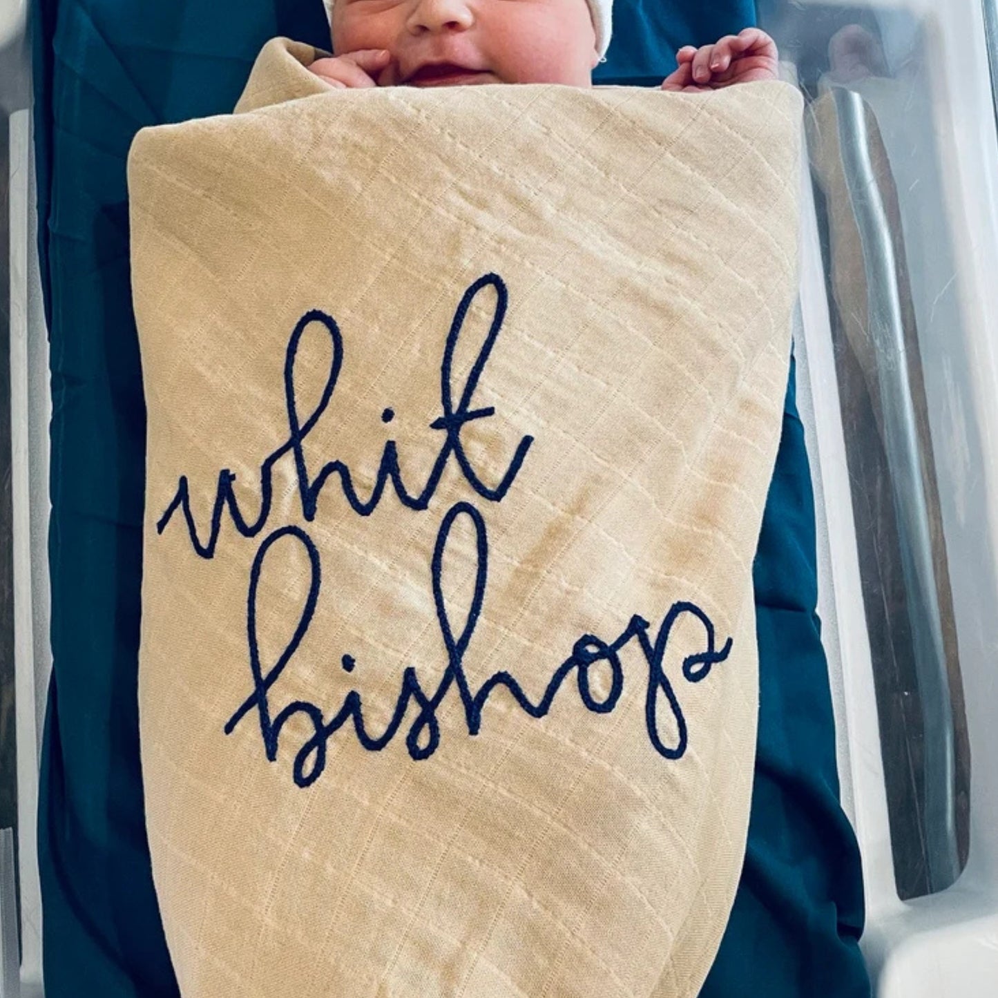Personalized Embroidered Swaddle | Oatmeal