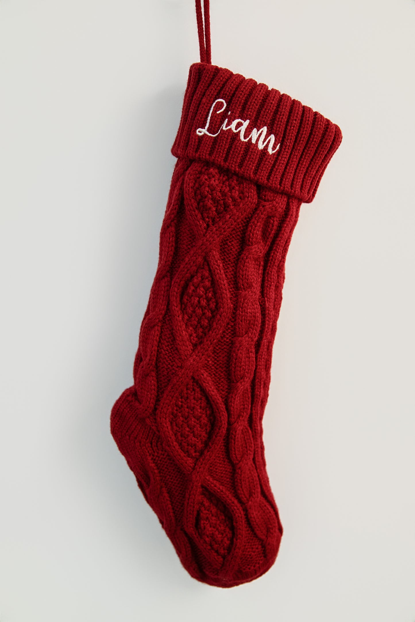 Personalized Cable Knit Christmas Stockings with Name Embroidery