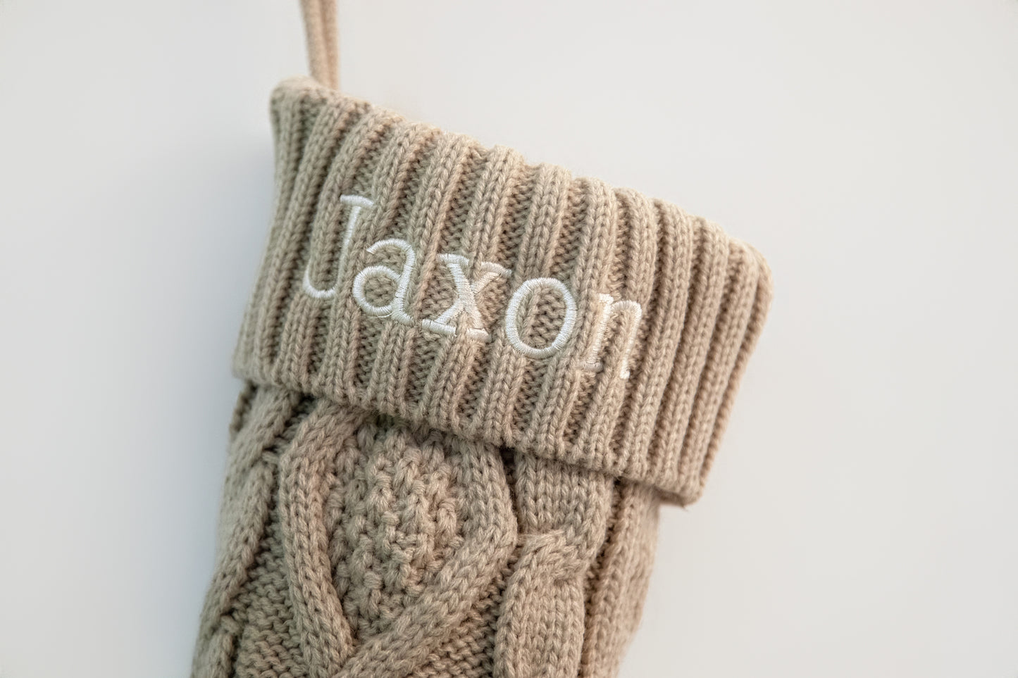 Personalized Cable Knit Christmas Stockings with Name Embroidery