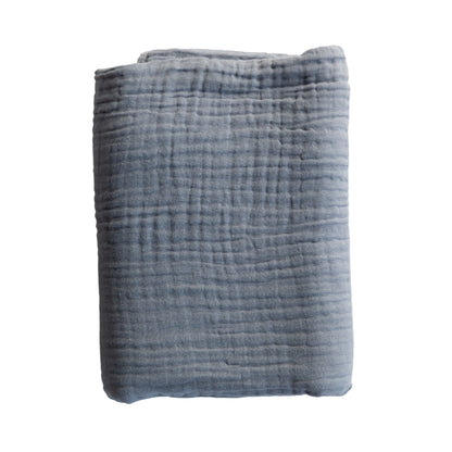 Personalized Embroidered Muslin Throw | Blue