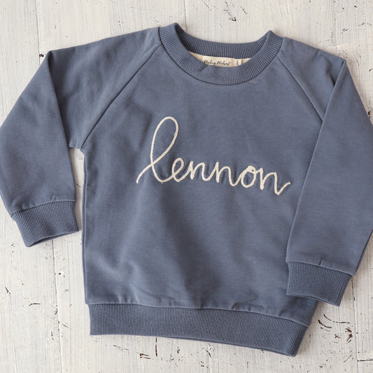 Personalized Embroidered Toddler Sweatshirt | Blue