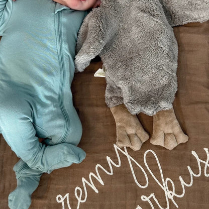 Personalized Embroidered Swaddle | Coffee
