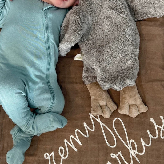 Personalized Embroidered Swaddle | Coffee