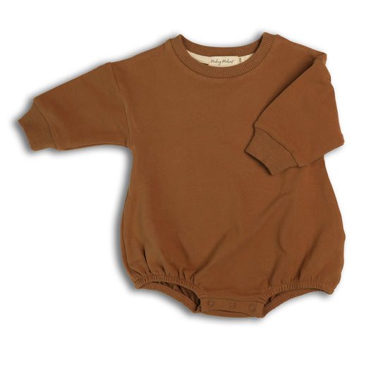 Baby Bubble Romper Sweatshirt | Coffee