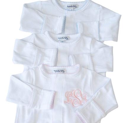 Essentials Footie | White/Light Pink