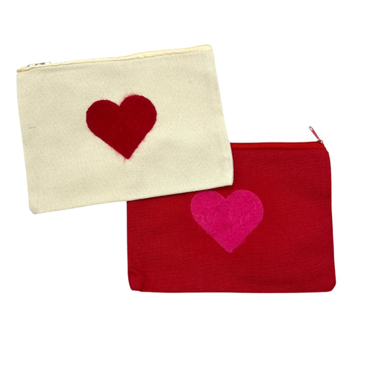 Embroidered Canvas Heart Bag [Paisley & Stripe Pop Up Limited Edition]