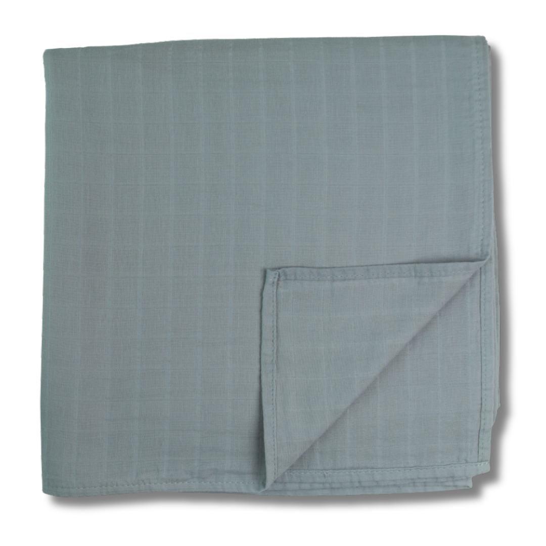 Personalized Embroidered Swaddle | Dusty Blue