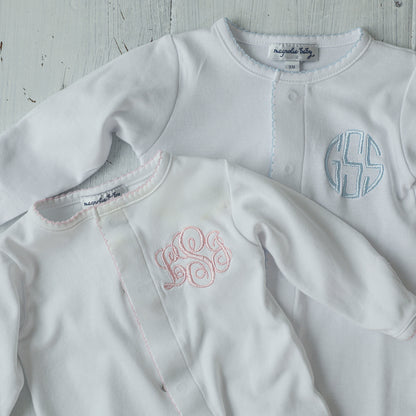 Essentials Footie | White/Light Blue
