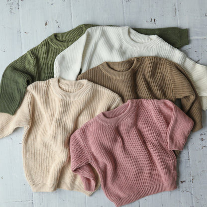 Personalized Embroidered Knit Sweater | Mauve