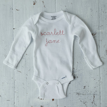 Personalized Embroidered Long Sleeve Onesie®