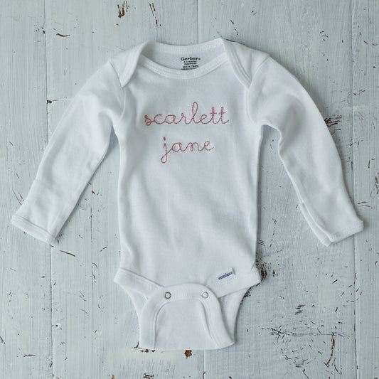 Personalized Embroidered Long Sleeve Onesie®
