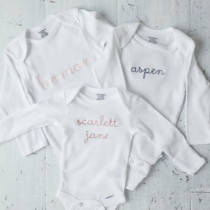 Personalized Embroidered Long Sleeve Onesie®