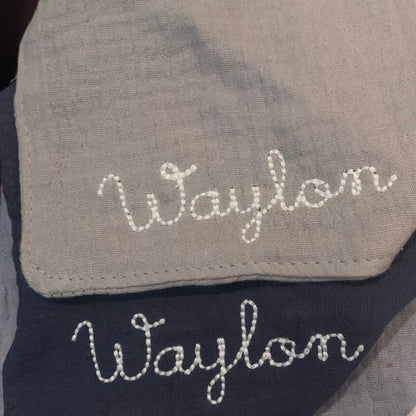 Embroidered Bib Bandana | Navy Blue