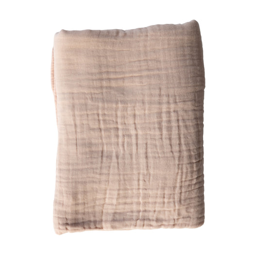 Personalized Embroidered Muslin Throw | Blush