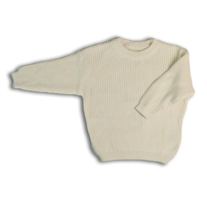 Personalized Embroidered Knit Sweater | White