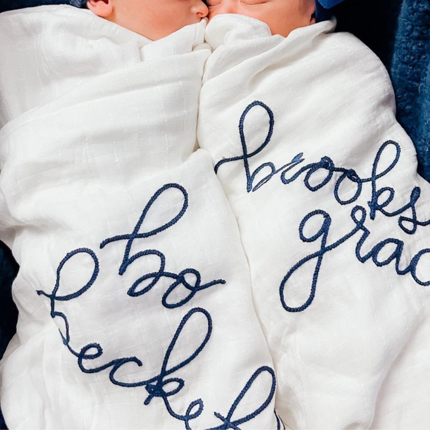 Personalized Embroidered Swaddle | White