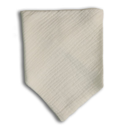 Embroidered Bib Bandana | White